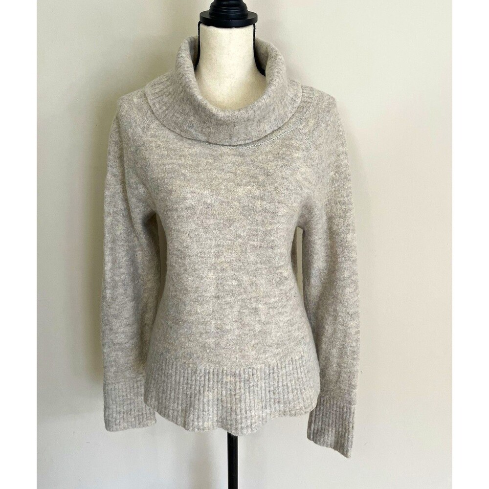 L.L. Bean Wool Mohair Blend Cowl Neck Sweater Cozy  Raglan Sleeve Relaxed Large